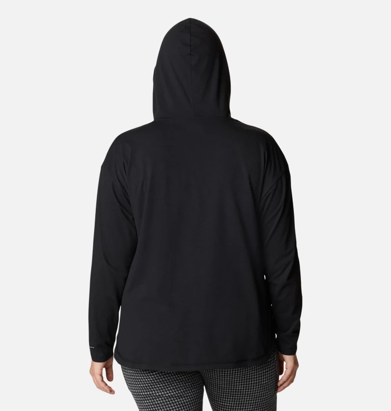 Women's Sun Trek™ Hooded Pullover - Plus Size Black