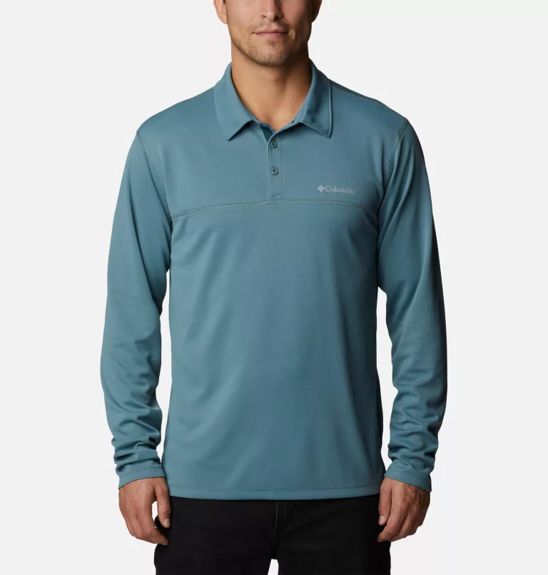 Men's Narrows Pointe™ Long Sleeve Polo - Tall Metal