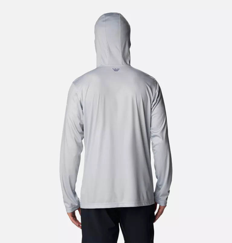 Men's PFG Terminal Tackle™ Fish Flag Hoodie Cool Grey,White Inshore Fish