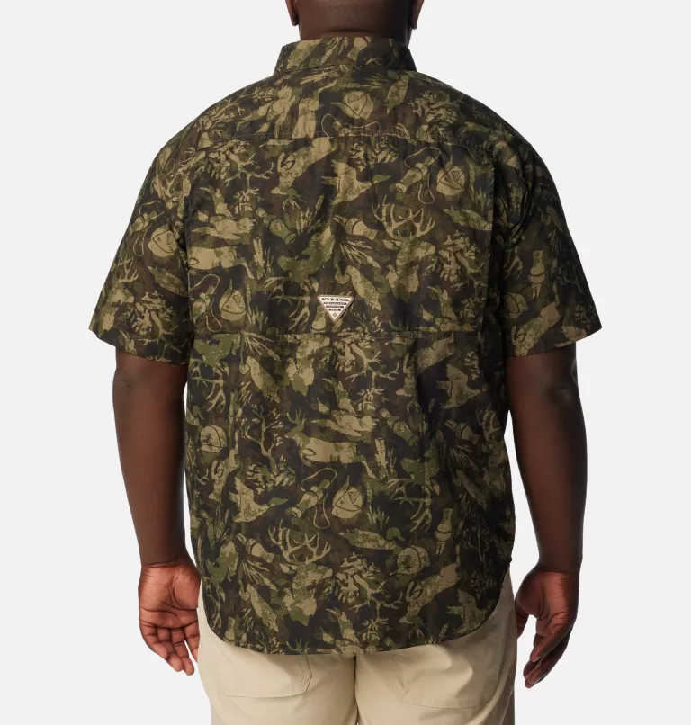 Men's PHG Super Sharptail™ Short Sleeve Shirt - Big Surplus Green Woodsman Print