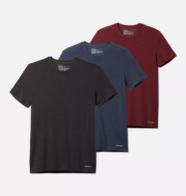 Men's Tri-Blend Crew Neck Tee (3 pack) Blk/Port/India