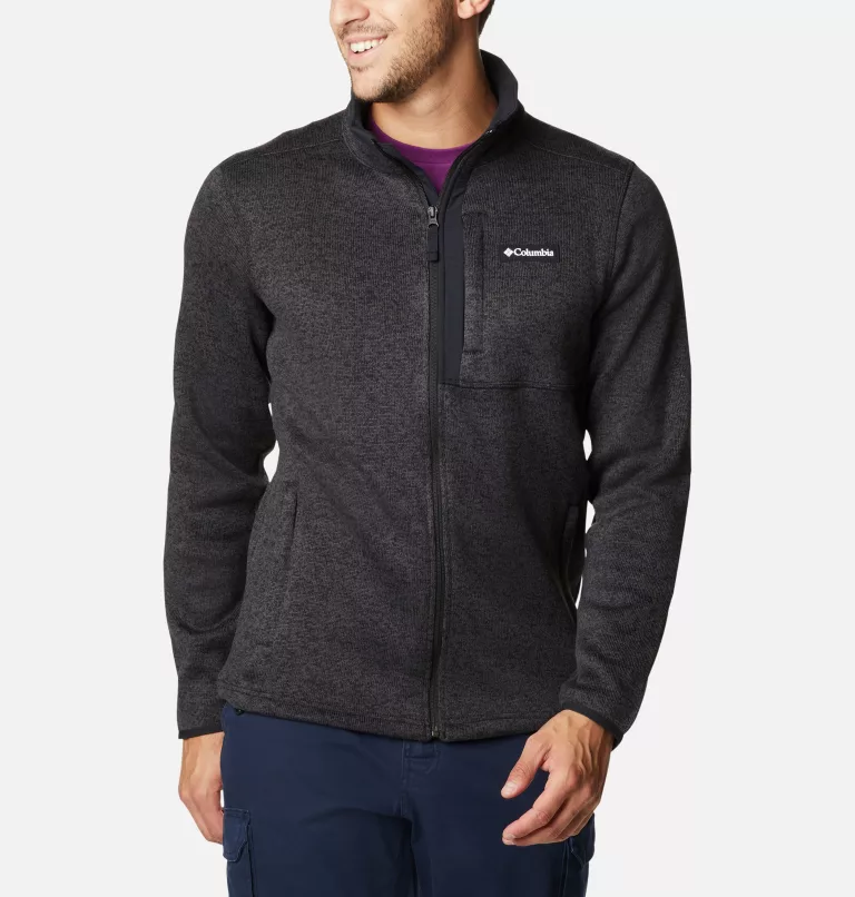 Men's Sweater Weather™ Fleece Full Zip Jacket - Tall Black Heather