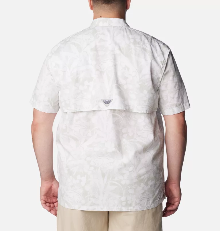 Men's PFG Trollers Best™ Short Sleeve Shirt – Big Cool Grey Basstyle Print