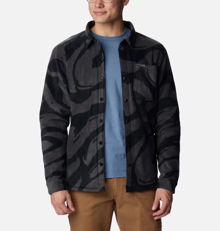 Men's Steens Mountain™ Printed Shirt Jacket Black Snowdrifts Print