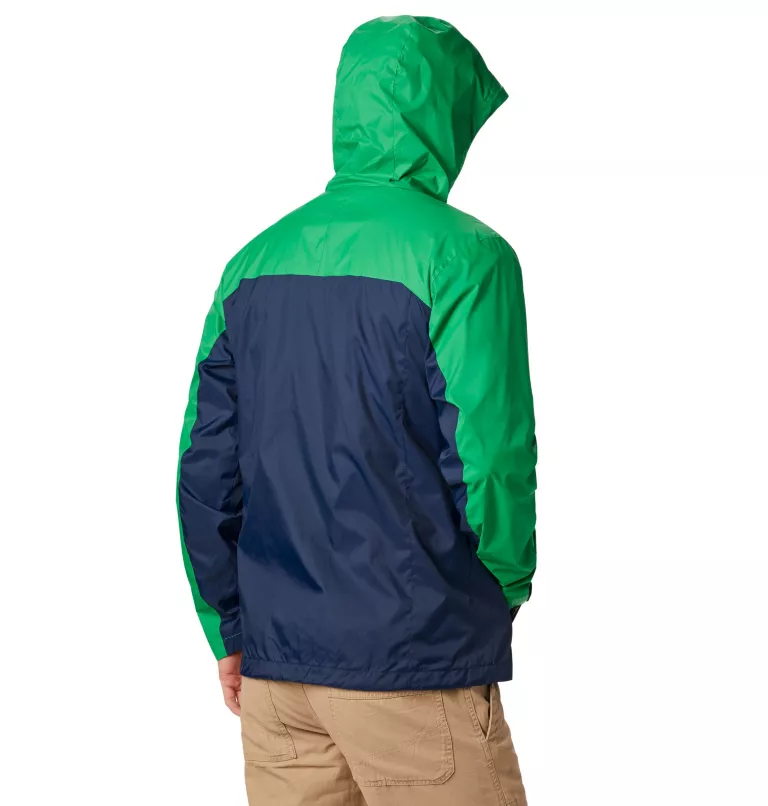 Men's Collegiate Glennaker Storm™ Rain Jacket - Notre Dame ND - Fuse Green,Collegiate Navy