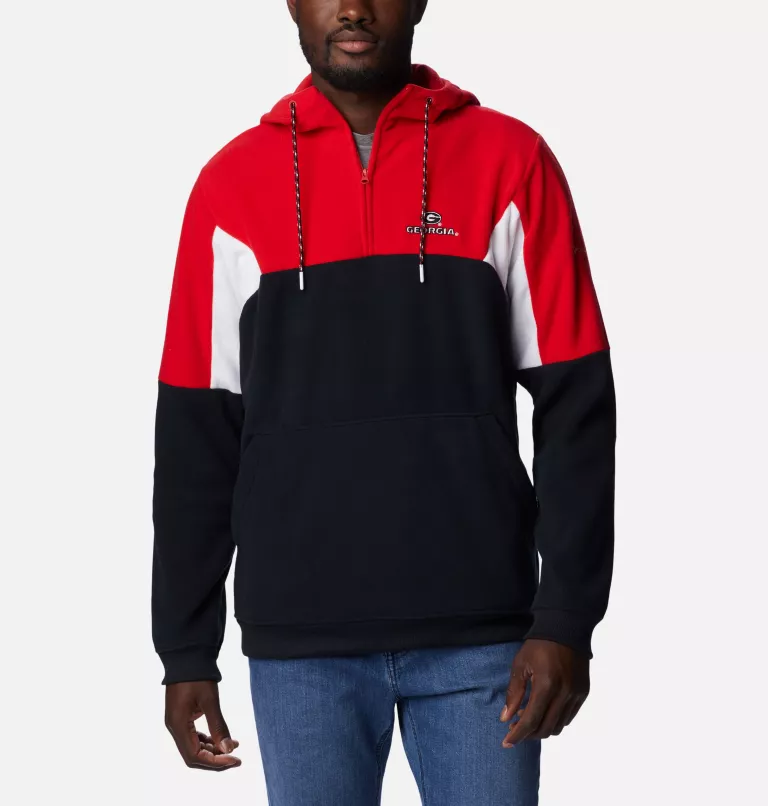 Men's Collegiate Columbia Lodge™ Fleece Hoodie - Georgia UGA - Black,Bright Red,White