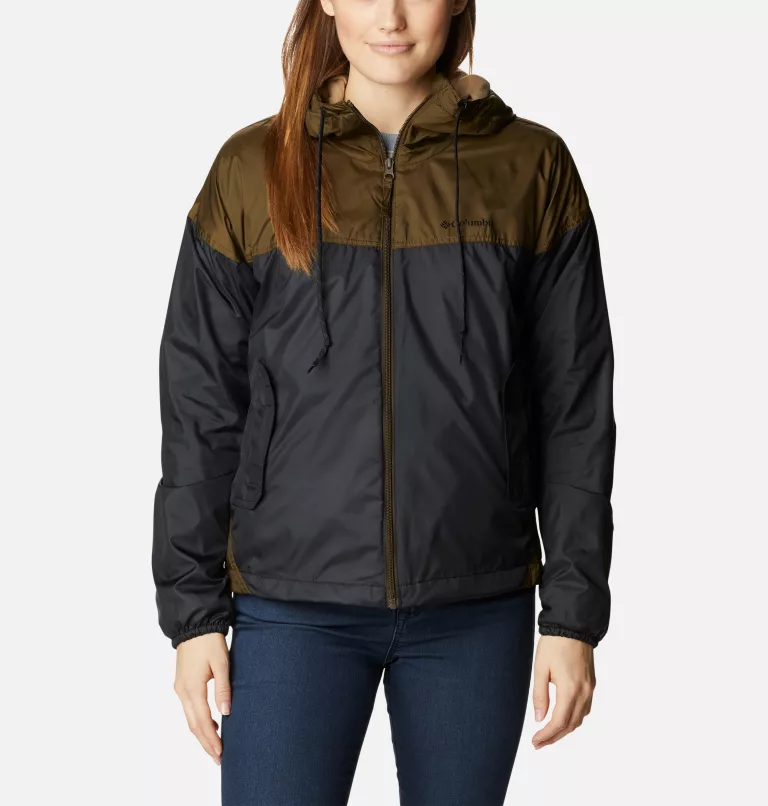 Women's Flash Challenger™ Fleece Lined Windbreaker Jacket Black,Olive Green