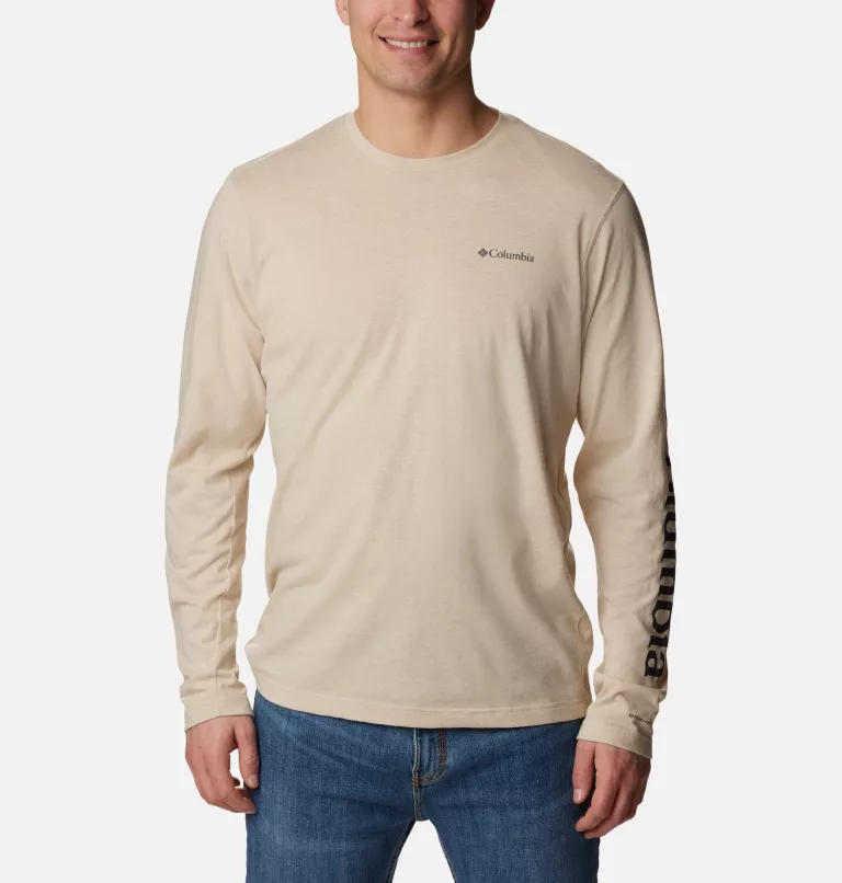 Men's Thistletown Hills™ Long Sleeve Logo T-Shirt Ancient Fossil Heather