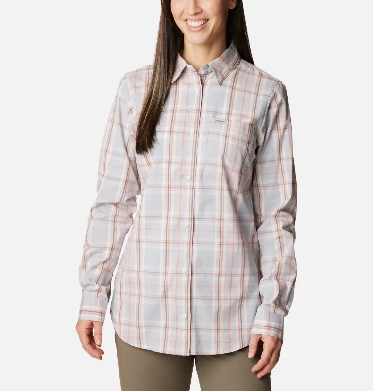 Women's Anytime™ Patterned Long Sleeve Shirt Dusty Pink CSC Tartan