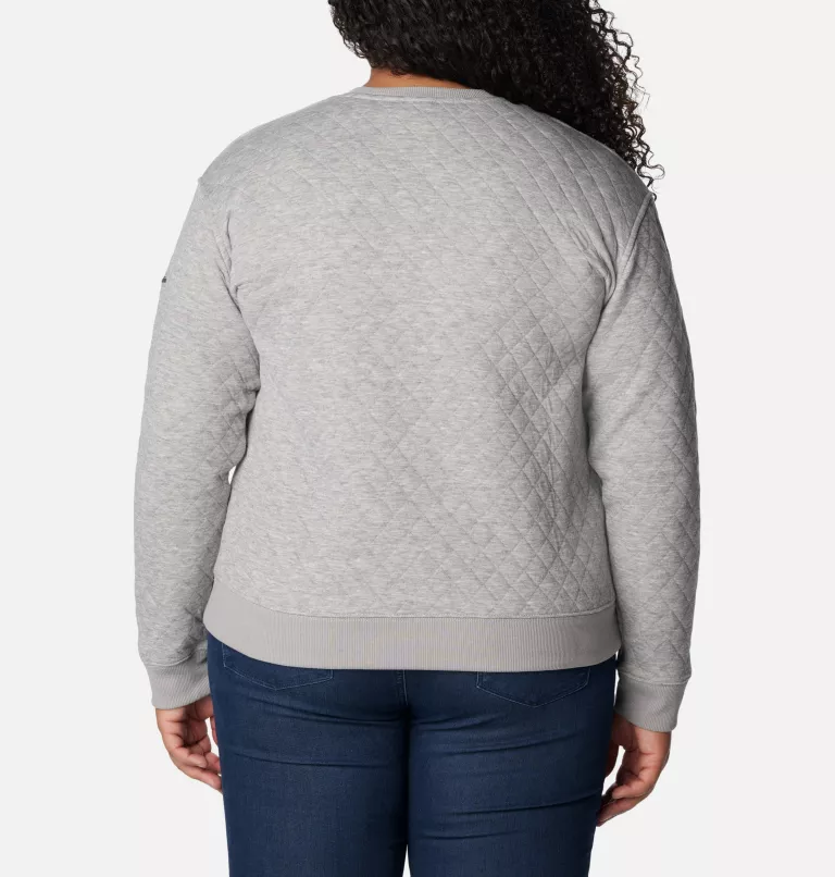 Women's Columbia Lodge™ Quilted Crew Sweatshirt - Plus Size Light Grey Heather