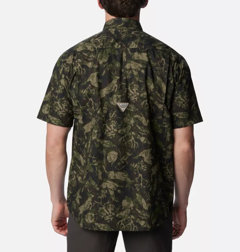 Men's PHG Super Sharptail™ Short Sleeve Shirt Surplus Green Woodsman Print