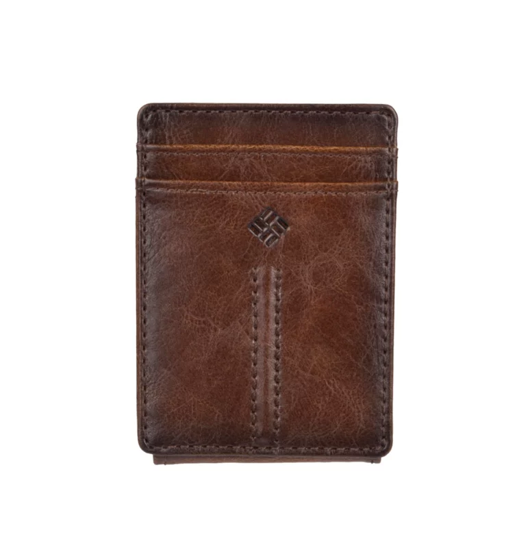Men's RFID Magnetic Front Pocket Wallet BROWN