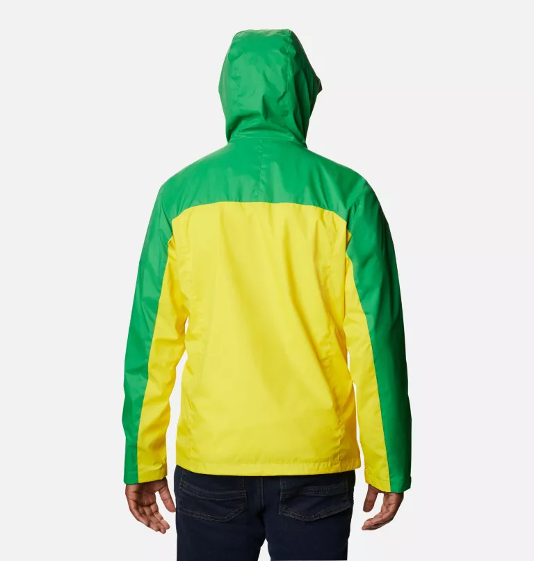 Men's Collegiate Glennaker Storm™ Rain Jacket - Oregon UO - Fuse Green,Yellow Glo