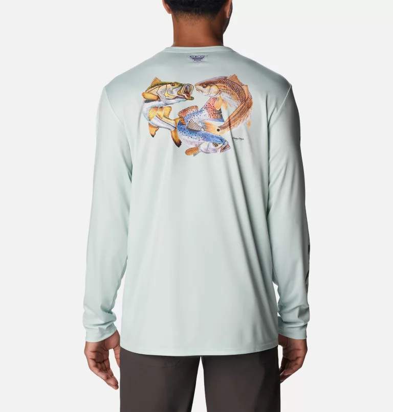 Men's PFG Terminal Tackle™ Carey Chen Long Sleeve Shirt Cool Green,Cypress Inshore Trio