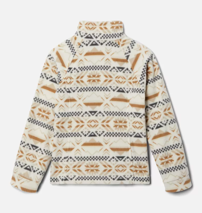 Girls’ Benton Springs™ II Printed Fleece Jacket Chalk Checkered Peaks