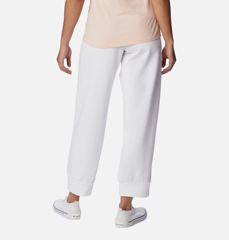 Women's Columbia Lodge™ French Terry Pull-On Pants White,Black Logo