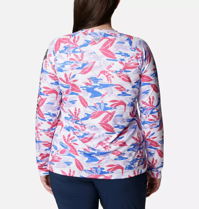 Women’s PFG Super Tidal Tee™ II Long Sleeve Shirt - Plus Size Ultra Pink Shorebreak