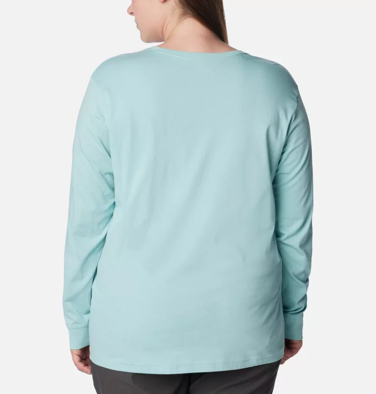 Women's North Cascades™ Long Sleeve T-shirt - Plus Size Aqua Haze,Simply Scripted