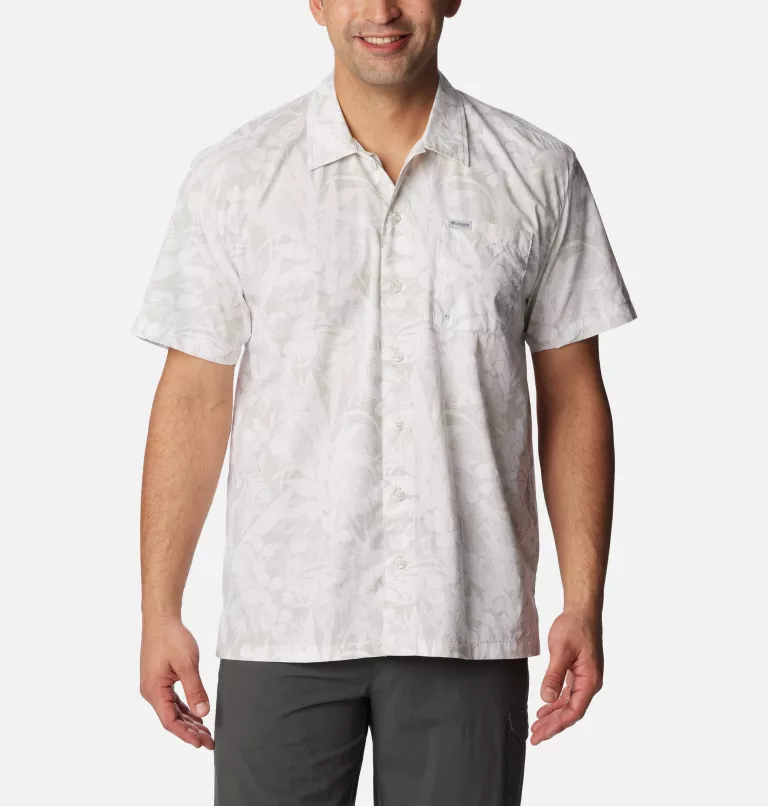 Men’s PFG Trollers Best™ Short Sleeve Shirt Cool Grey Basstyle Print