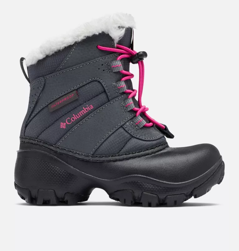 Little Kids’ Rope Tow™ Waterproof Faux-Fur Trim Boot Dark Grey,Haute Pink