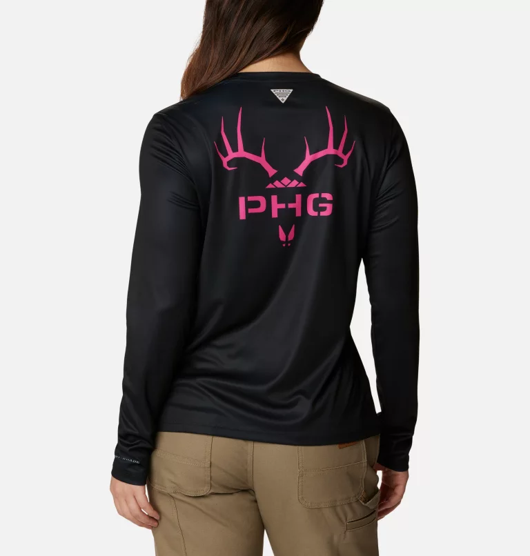 Women's PHG Tough Shot™ Graphic Long Sleeve Shirt Black,Fuchsia Fizz Rack Em