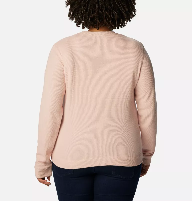 Women's Holly Hideaway™ Waffle Long Sleeve Shirt - Plus Size Dusty Pink