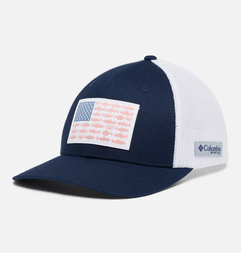 PFG Fish Flag™ Mesh Ball Cap - Low Crown Collegiate Navy,PNW Flag
