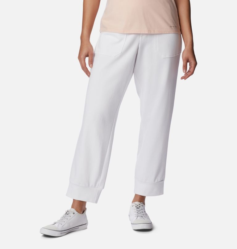 Women's Columbia Lodge™ French Terry Pull-On Pants White,Black Logo