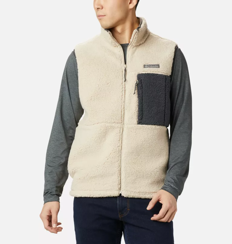 Men's Mountainside™ Sherpa Fleece Vest Ancient Fossil,Shark
