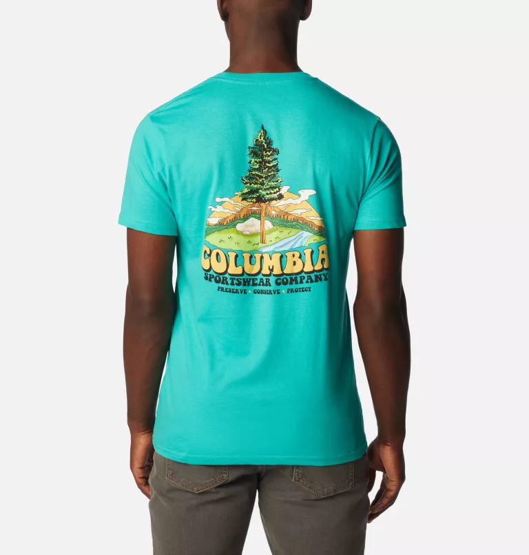 Men's Free Graphic T-Shirt Bright Aqua