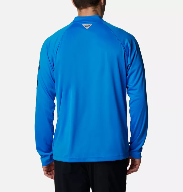 Men’s PFG Terminal Tackle™ 1/4 Zip Pullover Hyper Blue,Black Logo