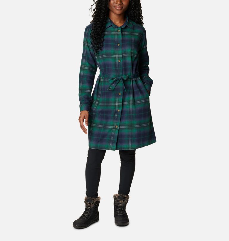 Women's Holly Hideaway™ Flannel Dress Spruce Multi Tartan