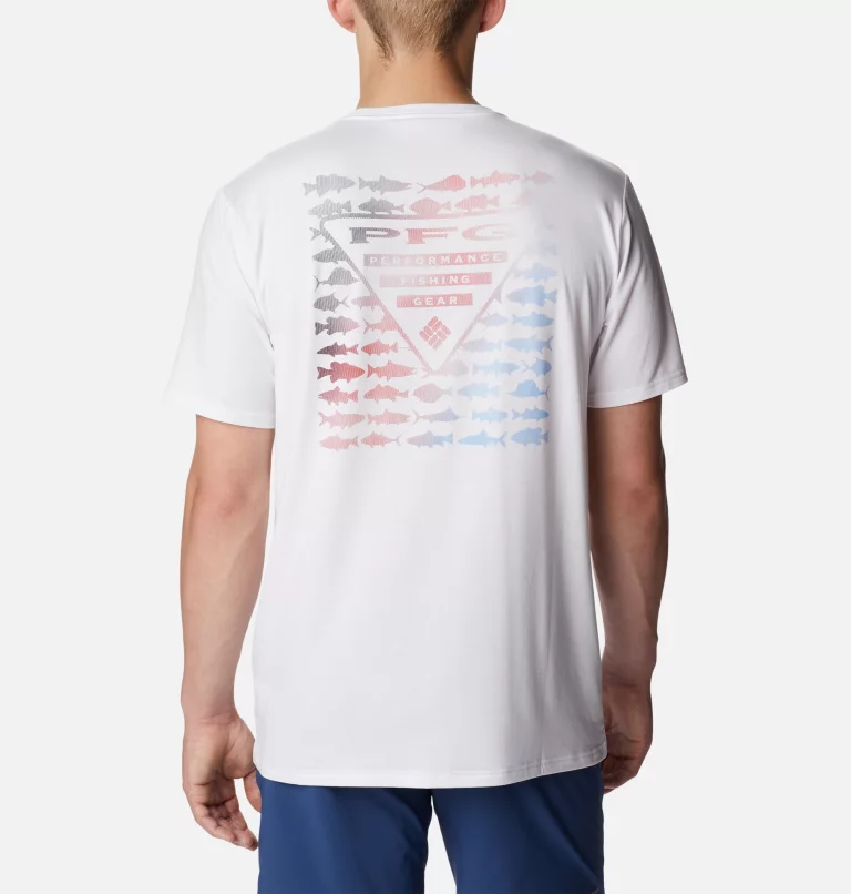 Men's PFG™ Triangle Fill Tech T-Shirt White,PFG Elements Graphic
