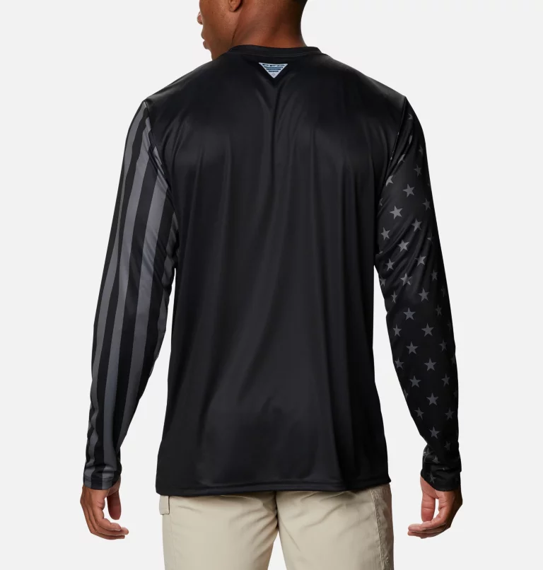 Men's PFG Terminal Tackle™ Americana Long Sleeve Shirt Black,City Grey