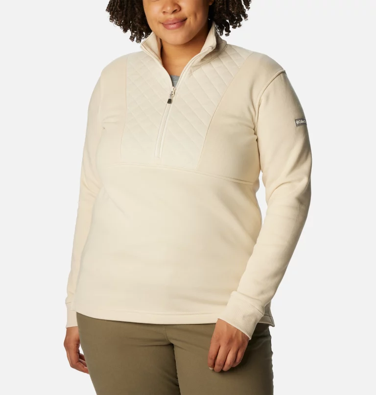 Women's Columbia Lodge™ Quilted Quarter Zip Tunic Chalk