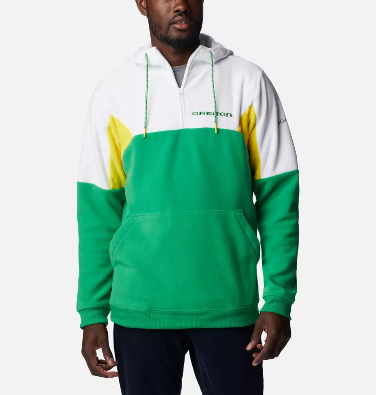 Men's Collegiate Columbia Lodge™ Fleece Hoodie - Oregon UO - Fuse Green,White,Yellow Glo