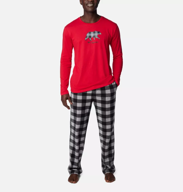 Men's Fleece Pajama Set MT Red Buffalo Graphic