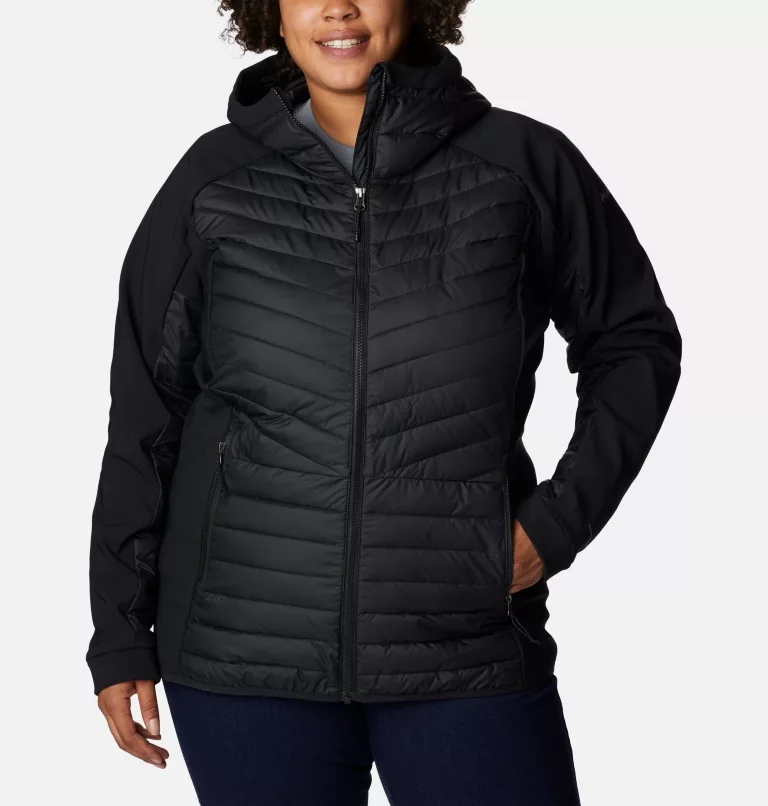 Women's Powder Lite™ Hybrid Hooded Jacket - Plus Size Black