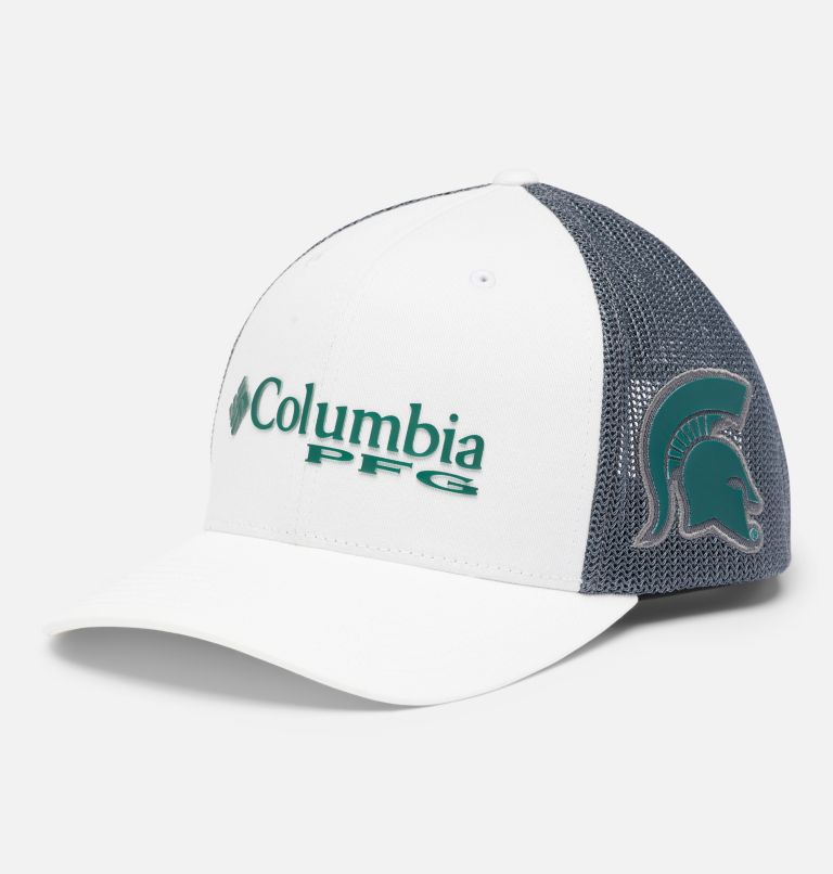 PFG Mesh Snap Back™ Ball Cap - Michigan State MS - White,Charcoal