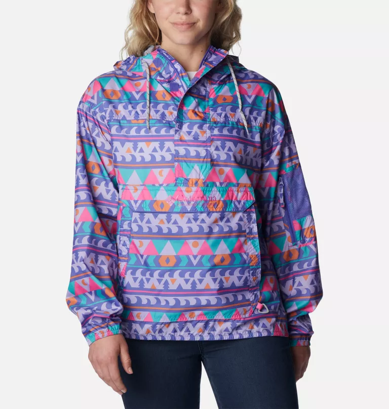 Women's Challenger™ Windbreaker Purple Lotus Camp Blanket Print