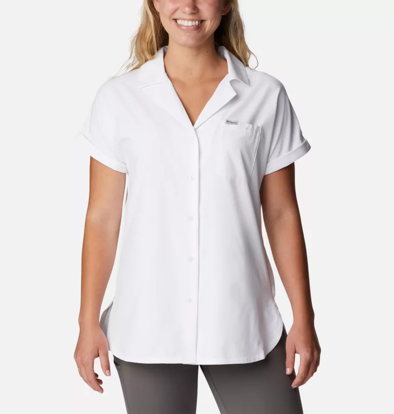 Women's PFG Sun Drifter™ Woven Short Sleeve Shirt White