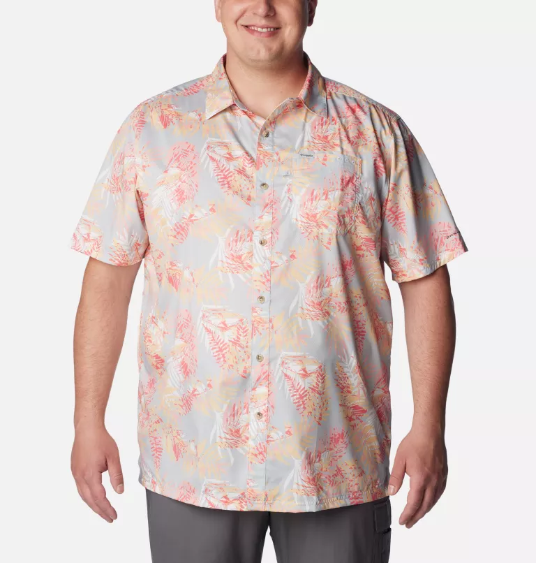 Men's PFG Super Slack Tide™ Camp Shirt – Big Cool Grey Tunatropic Print