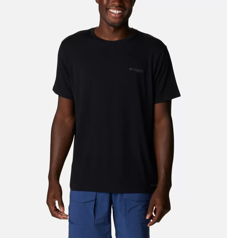 Men's PFG™ Fish Flag Tech Short Sleeve Shirt Black,Graphite Gradient