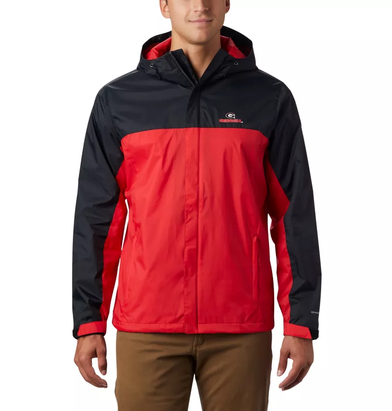 Men's Collegiate Glennaker Storm™ Rain Jacket - Georgia UGA - Black,Bright Red