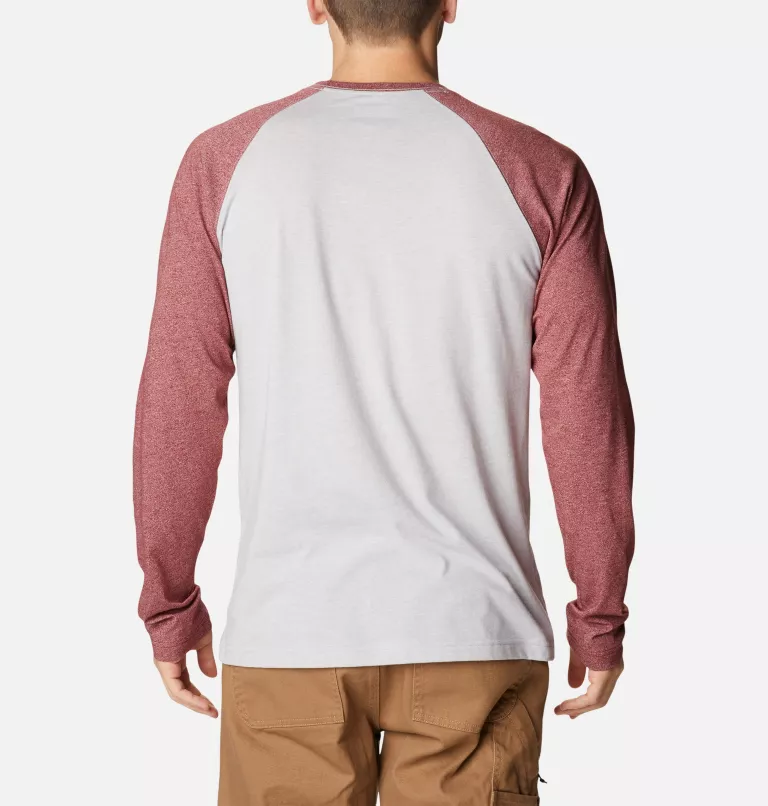 Men's Thistletown Hills™ Raglan Shirt - Tall Colm Grey Heather,Red Jasper Heather