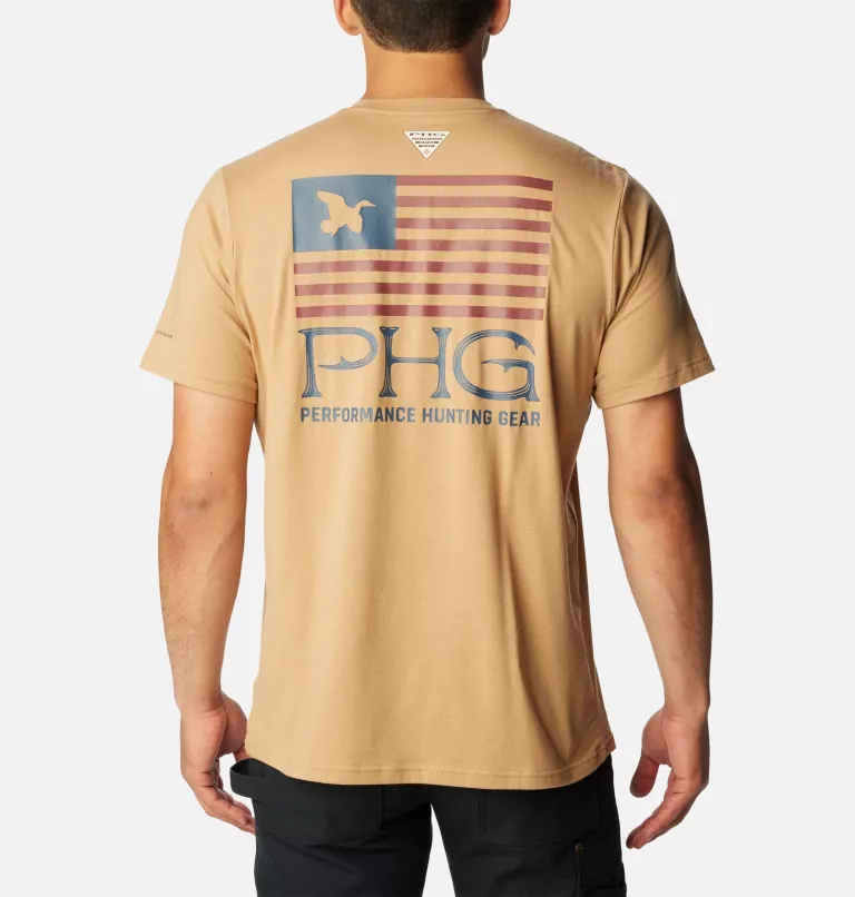 Men's PHG™ Seasonal Short Sleeve Tech T-Shirt Black,Blaze Buck Star