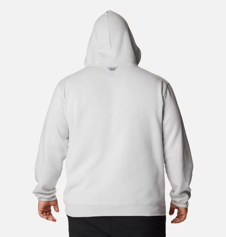Men's PFG™ Fish Flag II Hoodie - Big Cool Grey,White USA