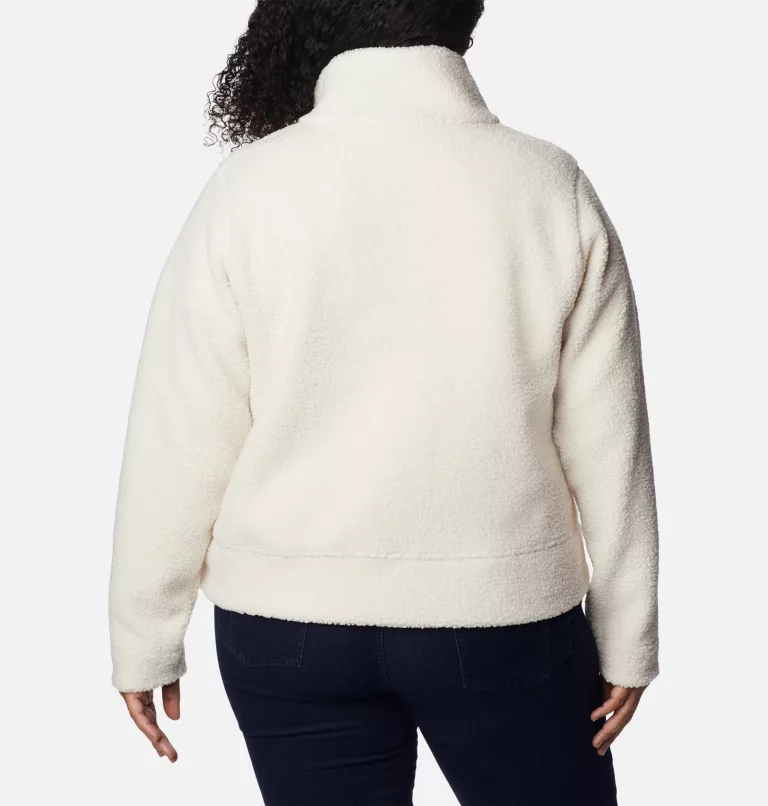 Women's Panorama™ Snap Fleece Jacket - Plus Size Chalk
