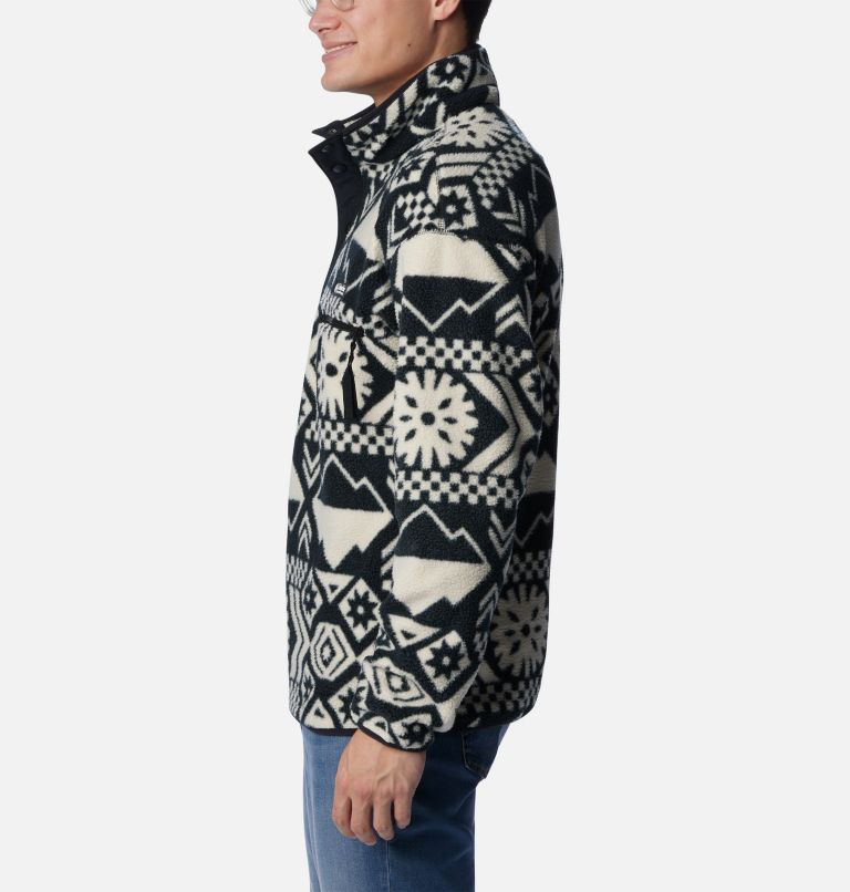 Men's Helvetia™ Half Snap Fleece Black Checkered Peaks Tonal