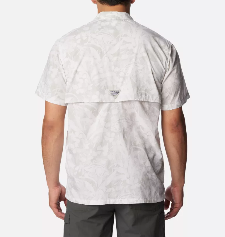 Men’s PFG Trollers Best™ Short Sleeve Shirt Cool Grey Basstyle Print